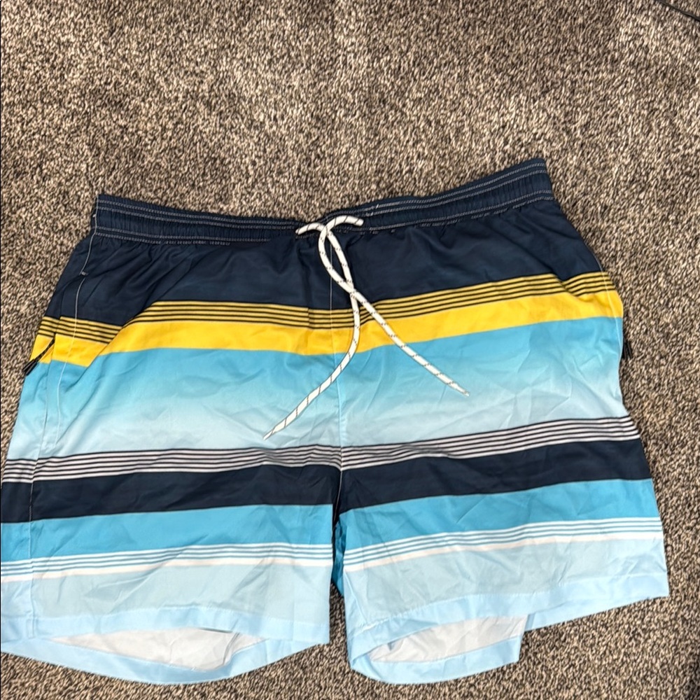 Men’s Striped Swim Shorts with Drawstring